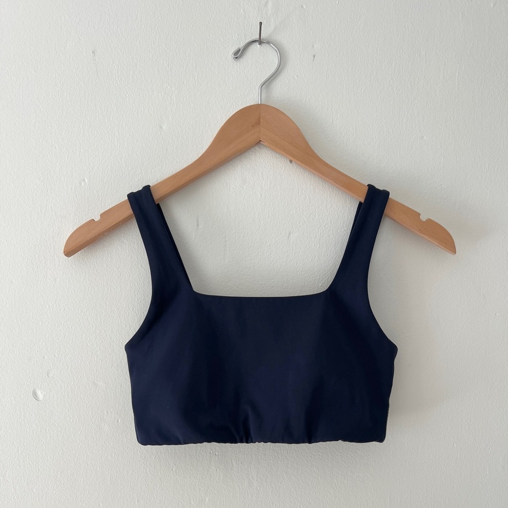 Girlfriend Collective XS Tommy Cropped Bra Skyline Blue